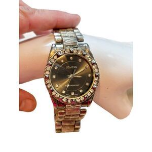 Geneva Women's Water Resistant Silver-Tone Watch With Crystal Accents